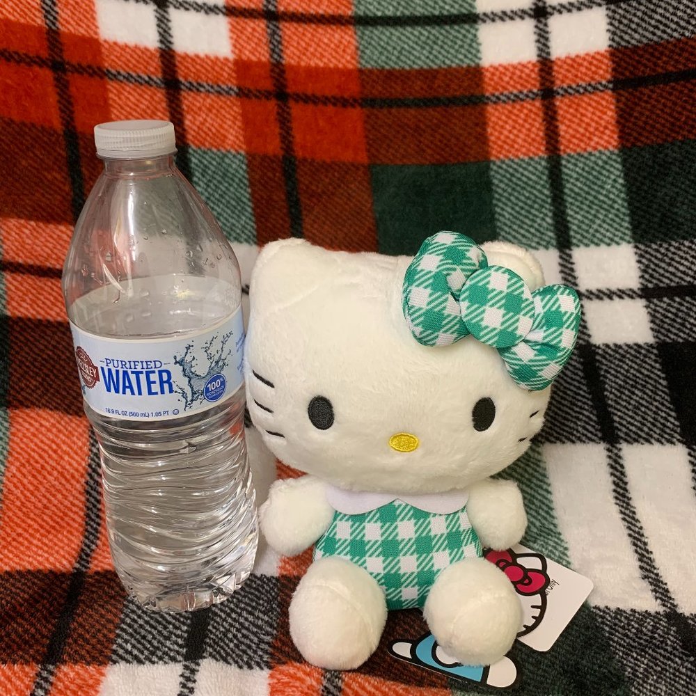 Green Plaid Hello Kitty
